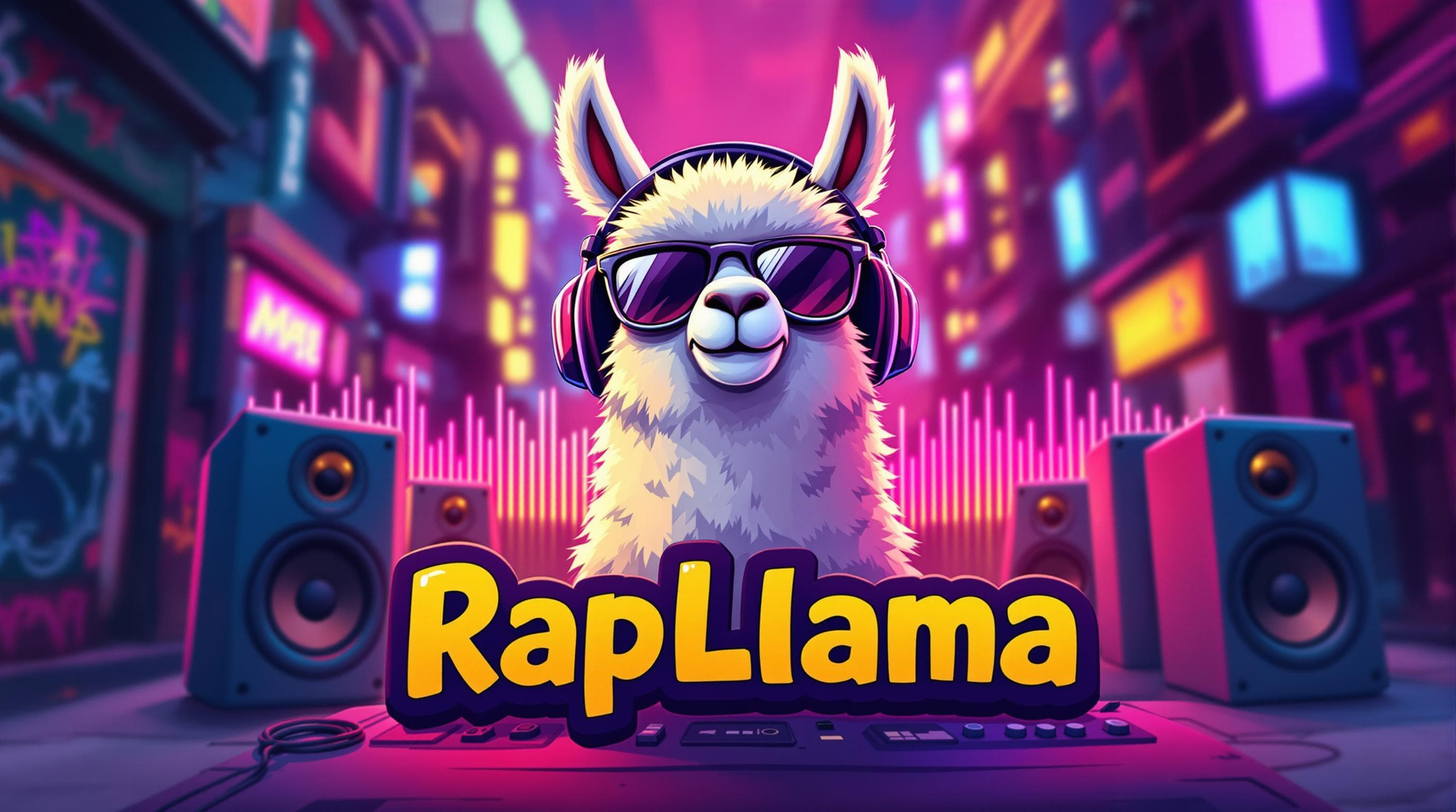 RapLlama - Cool llama with headphones